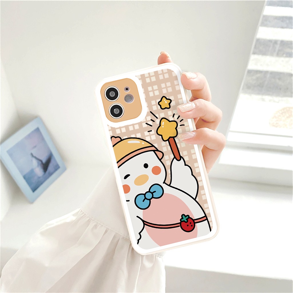 Ốp lưng iphone Vịt đáng yêu cạnh vuông 6/6plus/6s/6splus/7/7plus/8/8plus/x/xr/xs/11/12/13/pro/max/plus/promax