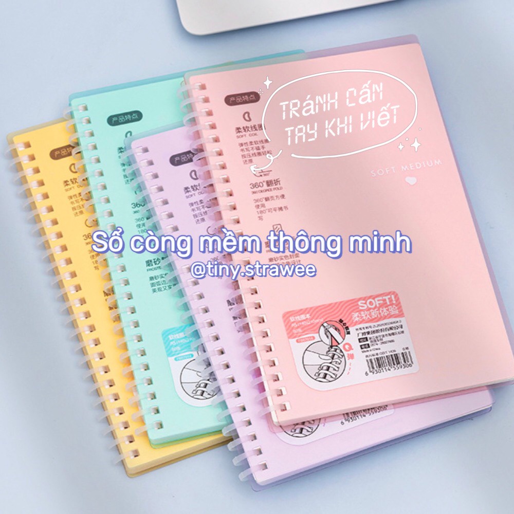 Sổ lò xo còng mềm bìa pastel B5/ A5