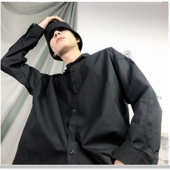 Áo Sơ mi đen dài tay nam nữ chất đẹp cực dễ phối đồ | BigBuy360 - bigbuy360.vn