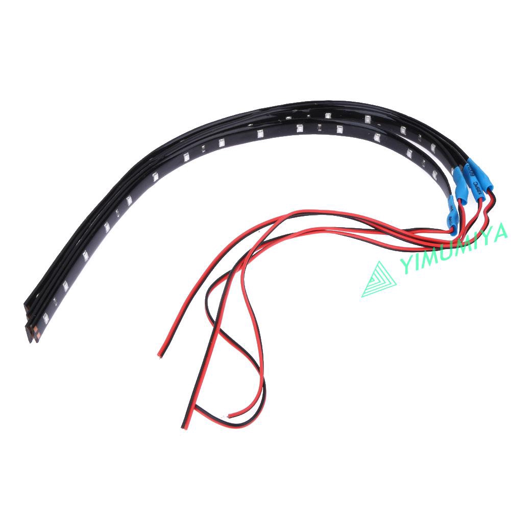 4 Dây Đèn Led Xanh Dương 30cm/15 Bóng 12v Chống Thấm Nước
