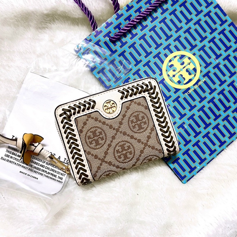 Ví thẻ Tory burch da thật nhỏ xinh, dây kéo hoa xinh lắm