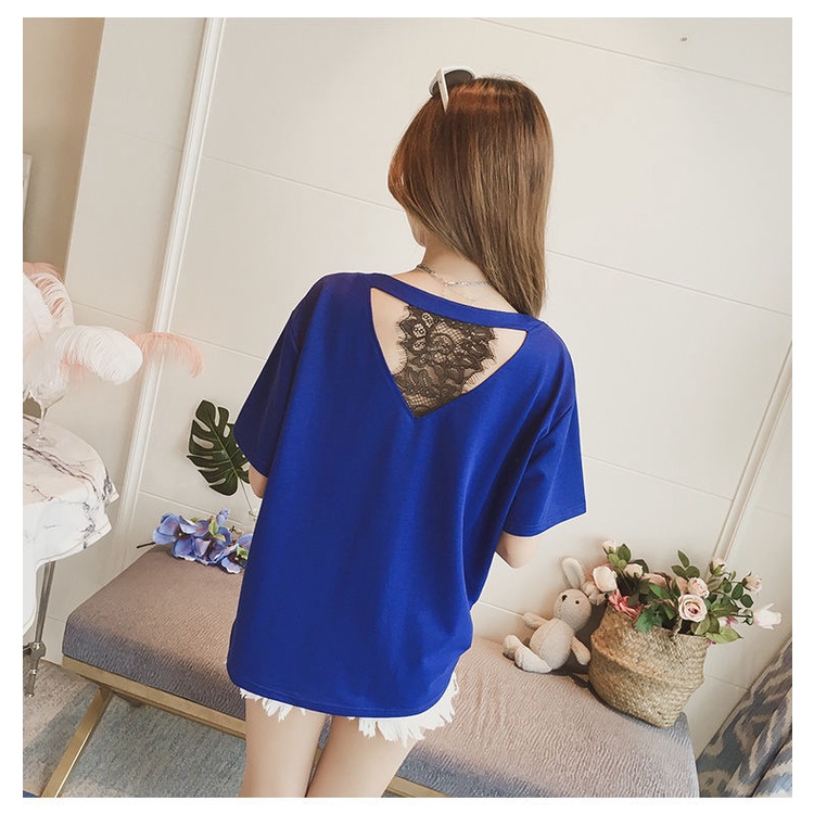 Áo Nữ Tay Ngắn Cổ Chữ v Thời Trang Phong Cách Hàn Quốc Mới