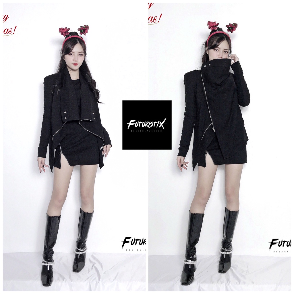 Áo Khoác Simple Black Jacket nhiều kiểu mặc siêu chất, siêu cá tính FuturistiX AK006