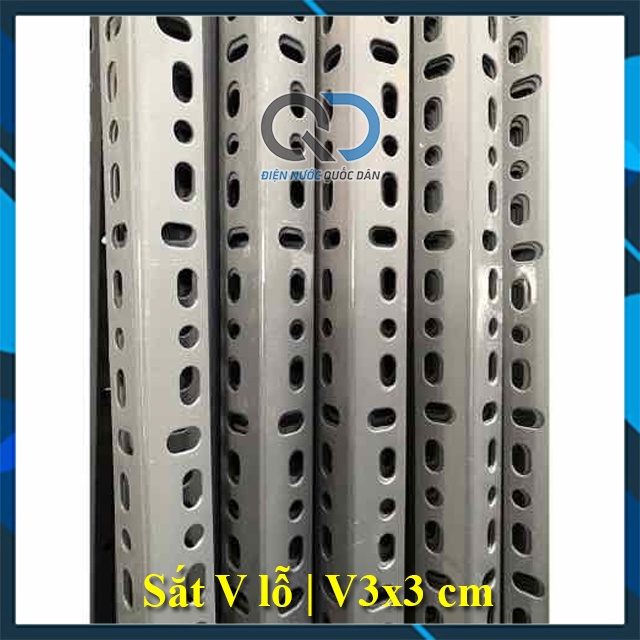 Sắt V lỗ dài 20cm - V3 V4 V5x3 - Thanh sắt V lỗ lắp ghép kệ sắt đa năng