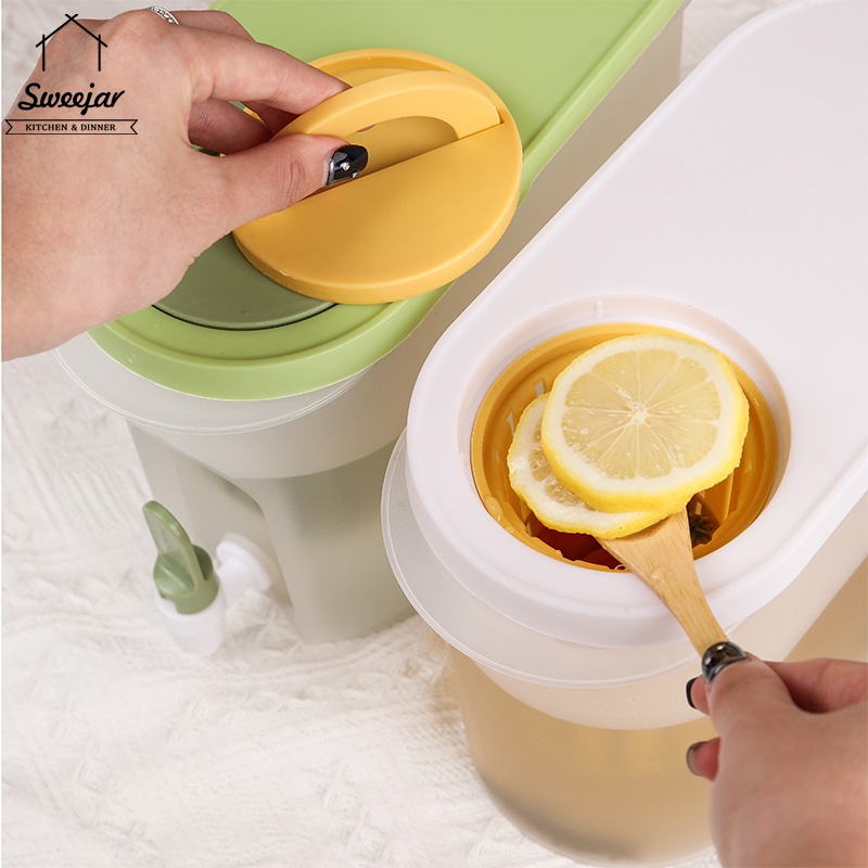 Bình đựng nước nóng lạnh Sweejar 3.9l có vòi rót chịu nhiệt cao tiện dụng cho tủ lạnh/ nước trái cây