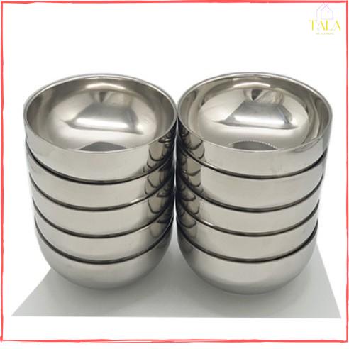 Bộ 10 bát tô inox trơn 2 lớp cách nhiệt Hoàng gia cỡ 14cm, 16cm, 18cm, 20cm