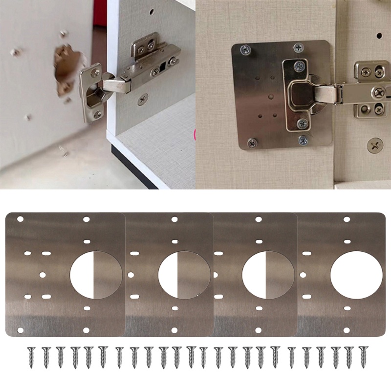 SPMH Hinge Repair Plate Kitchen Hinge Repair Plates Hinge Repair Kit Stainless Steel