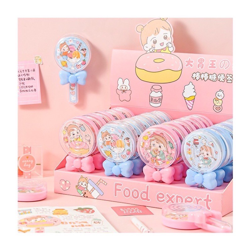 HỘP KẸO MÚT GỒM 40 miếng sticker kèm thêm giấy ghi chú cute dễ thương