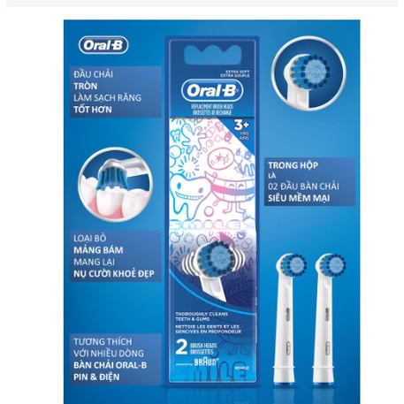 Đầu Bàn Chải Điện Oral-B Braun - Đầu Thay Thế Oral B Sensitive Clean - Lông chải siêu mềm cho răng nhạy cảm