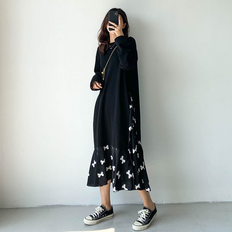 Đầm Thun Tay Dài Plus Size Thời Trang Dành Cho Nữ