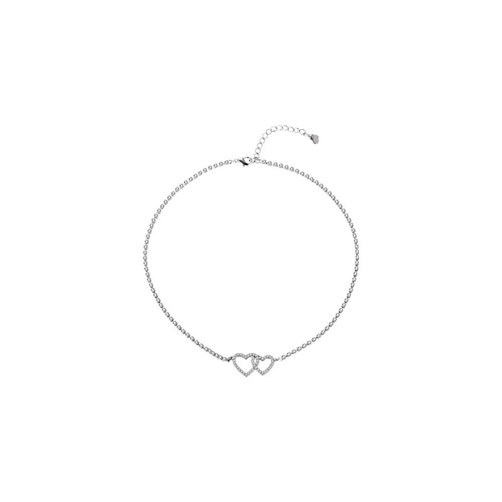 Vòng cổ Choker Mặt Trái Tim Đôi Nhiều Màu Sắc Phong Cách Hàn Quốc Cổ Điển Thời Trang Cho Nữ