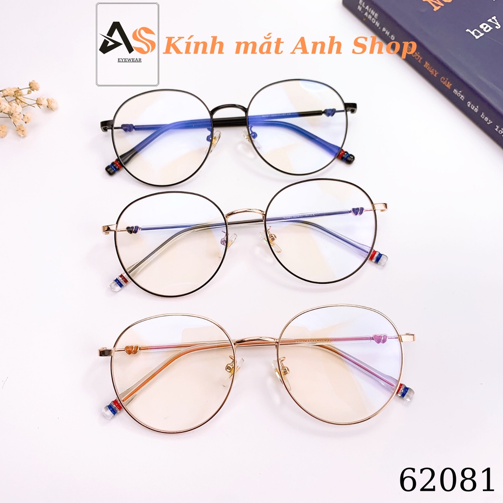 Gọng mắt tròn chất liệu kim loại thanh mảnh thời trang 62081