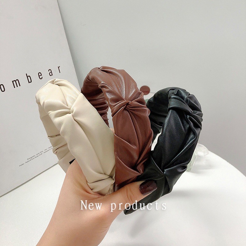 Cài tóc PU màu trơn xinh Cài tóc cá tính