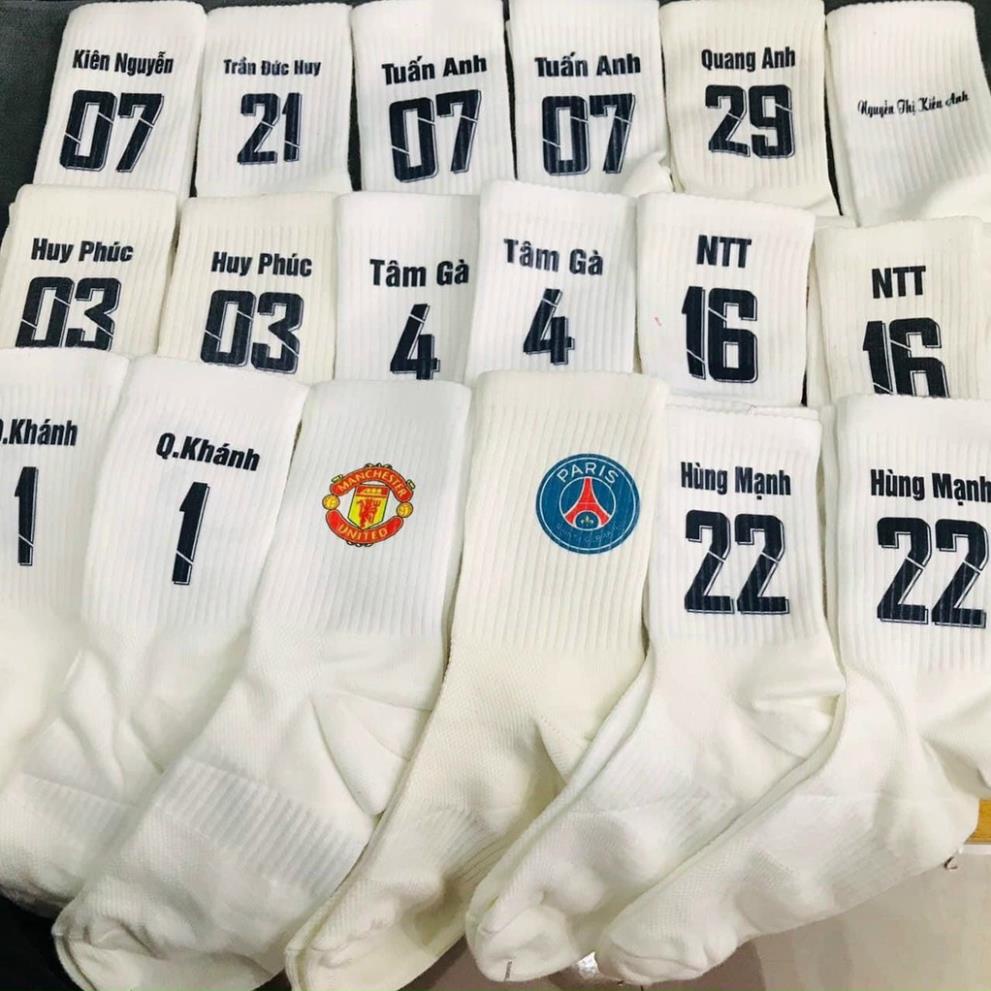 Tất vớ dệt kim in theo yêu cầu, hình đẹp, logo sắc nét, bền màu hàng thể thao