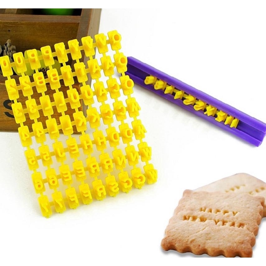 Bộ 26 cái khuôn nhấn trang trí bánh kẹo hình chữ cái alphabet A-Z DIY