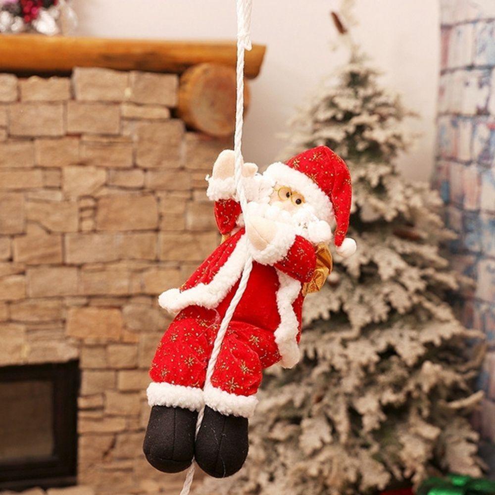 Búp Bê Nhồi Bông Hình Ông Già Noel Hoạt Hình Kèm Dây Thừng Leo Núi Trang Trí Giáng Sinh / Năm Mới