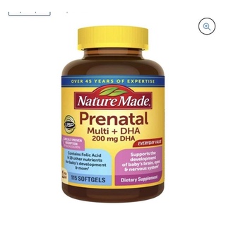 Vitamin tổng hợp cho bà bầu Mỹ Nature Made Prenatal Multi DHA 115 viên, Bổ bầu mỹ Prenatal