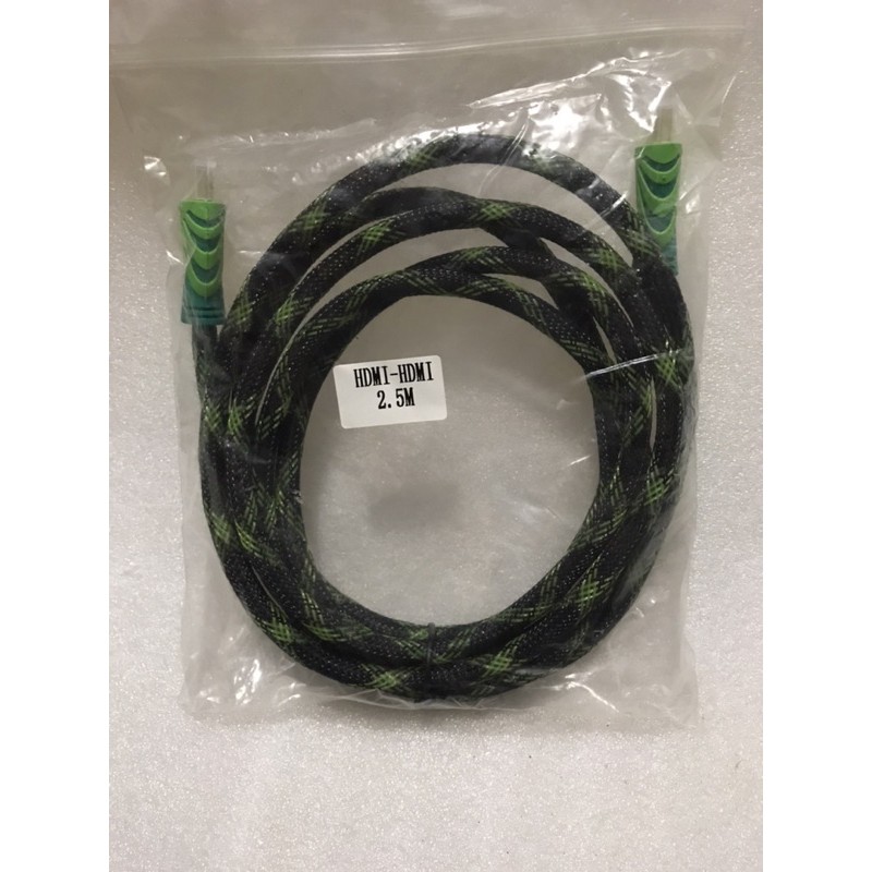 Dây Cáp Hdmi 2.5m Tròn Bọc Lưới - Dây Cáp Kết Nối 2 Cổng Hdmi Hàng Tốt