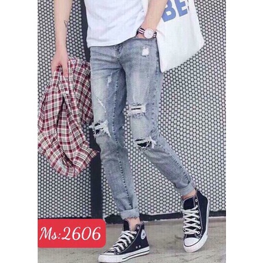 Quần jean nam rách cao cấp mẫu mới nhất hiện nay hàng chuẩn shop NH8888 kvh001 | BigBuy360 - bigbuy360.vn