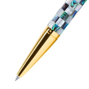 Bút Ký Cao Cấp BLUSAIGON Visionary Khảm Trai Trắng Bắc Úc &amp; Bào Ngư New Zealand Caro 003005002 - Khoen Vàng