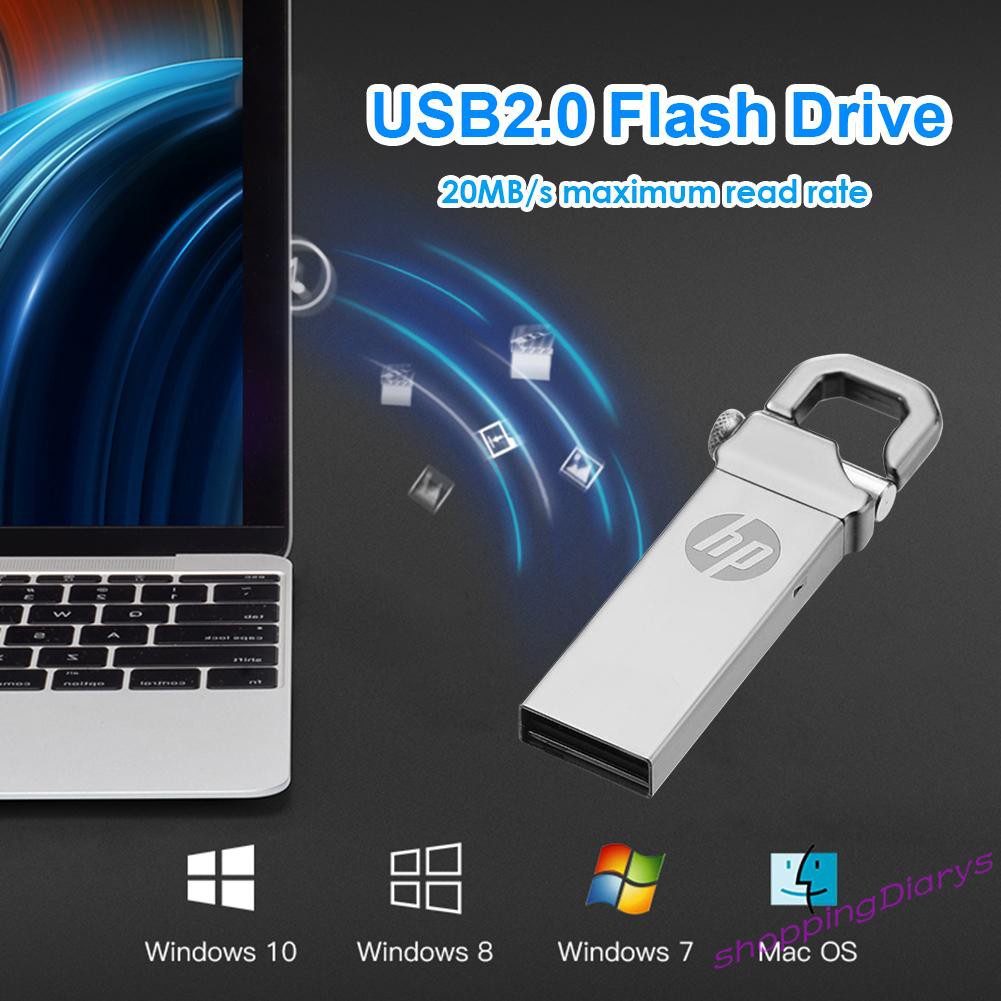 ✤Sh✤ HP USB2.0 Pendrive Flash Drive Metal Waterproof High Speed U Disk Flashdisk
