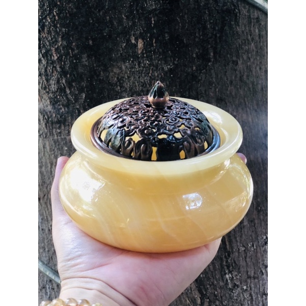 Bát Xông Trầm, Lư Xông Trầm Đá Ngọc Hoàng Long - Đường Kính 15cm