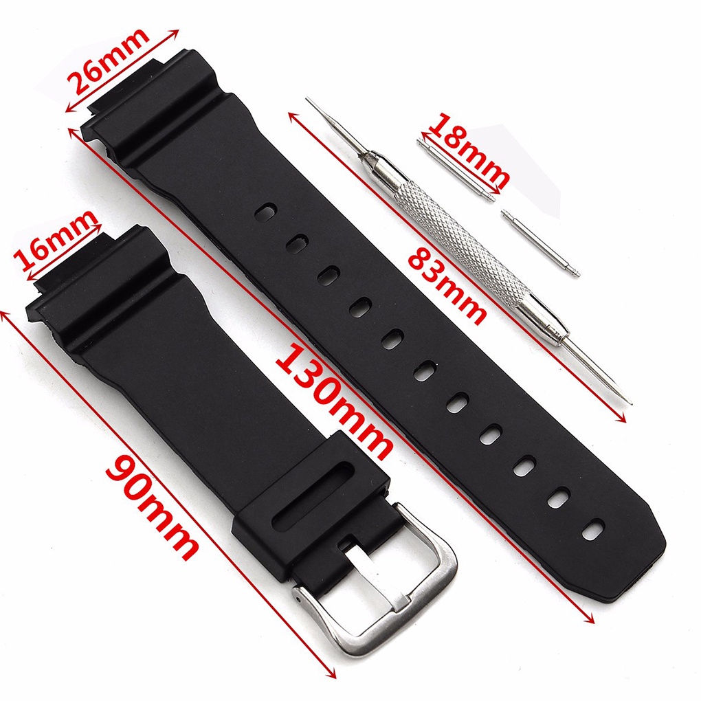 [CHOO] Watch Band Strap Replacement for Casio G Shock DW-6900 Rubber Silicone Watchband Ear Batch Needle