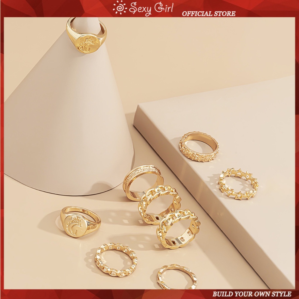 Set 9 Nhẫn Đeo Khớp Ngón Tay Phong Cách Boho Cho Nữ