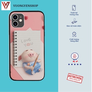 Ốp iphone Heo béo đang tương tư ngộ nghĩnh cho Iphone 6 7 8 Plus 11 12 13 mini Pro Max X Xr  PIG20210033