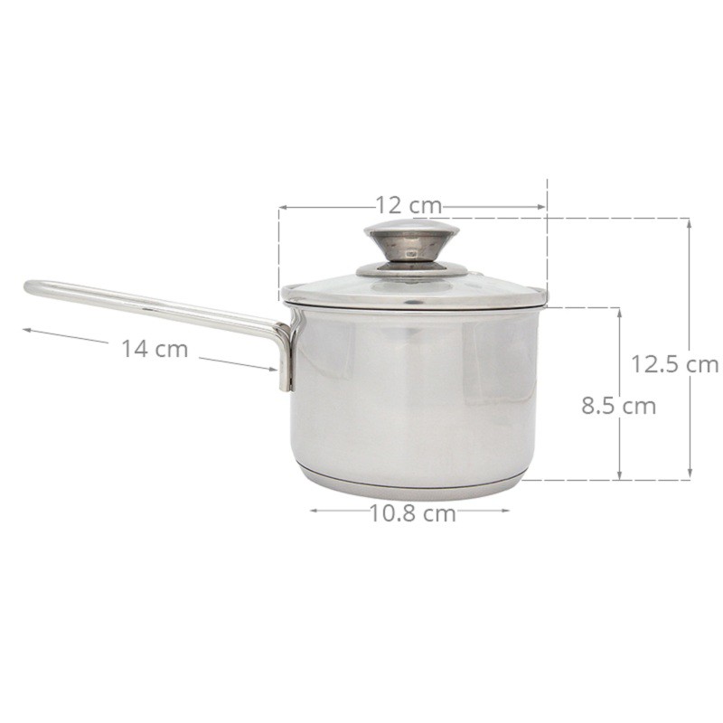 Quánh Inox 3 đáy nắp kính cao cấp Fivestar 12cm/ 14cm