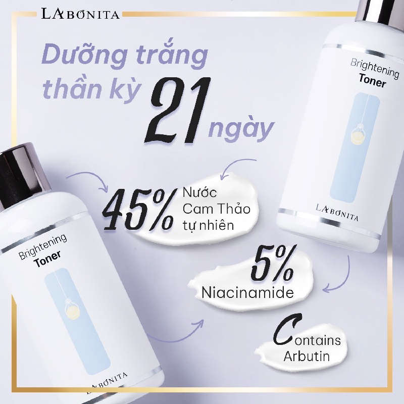 Nước cân bằng Sáng Da và Cấp Ẩm La Bonita Brightening Toner 200ml