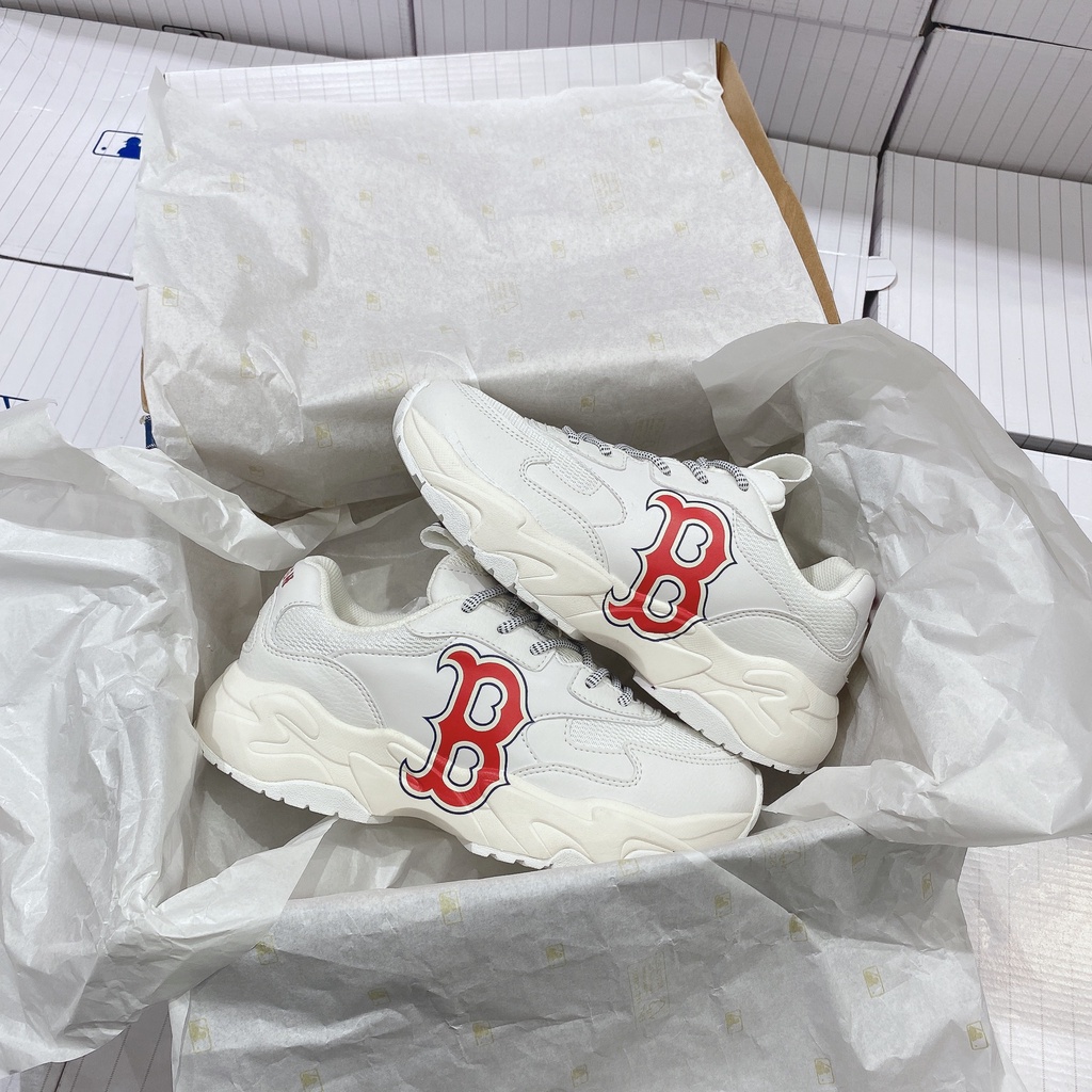 [CHÍNH HÃNG] Giày Sneaker MLB Chunky Lite - Logo B đỏ màu White (8)