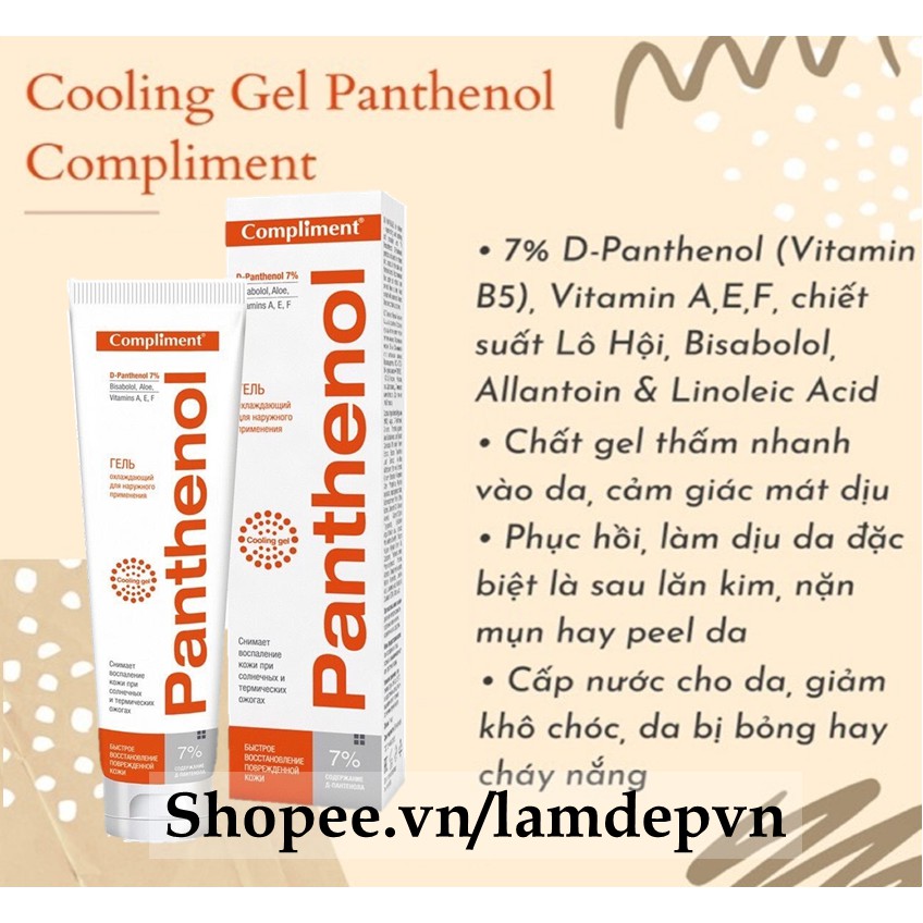 Gel dưỡng B5 Compliment 7% Panthenol phục hồi da- hàng nội địa Nga