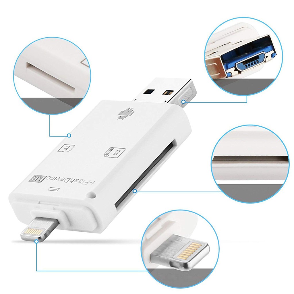 ĐẦU ĐỌC THẺ OTG SD-MICRO SD DÀNH CHO IPHONE ANDROID PC