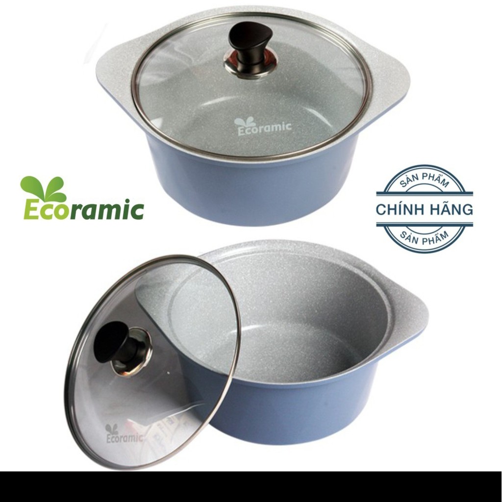 Nồi đúc ceramic cao cấp 2 tay cầm 20 cm,dùng được bếp từ