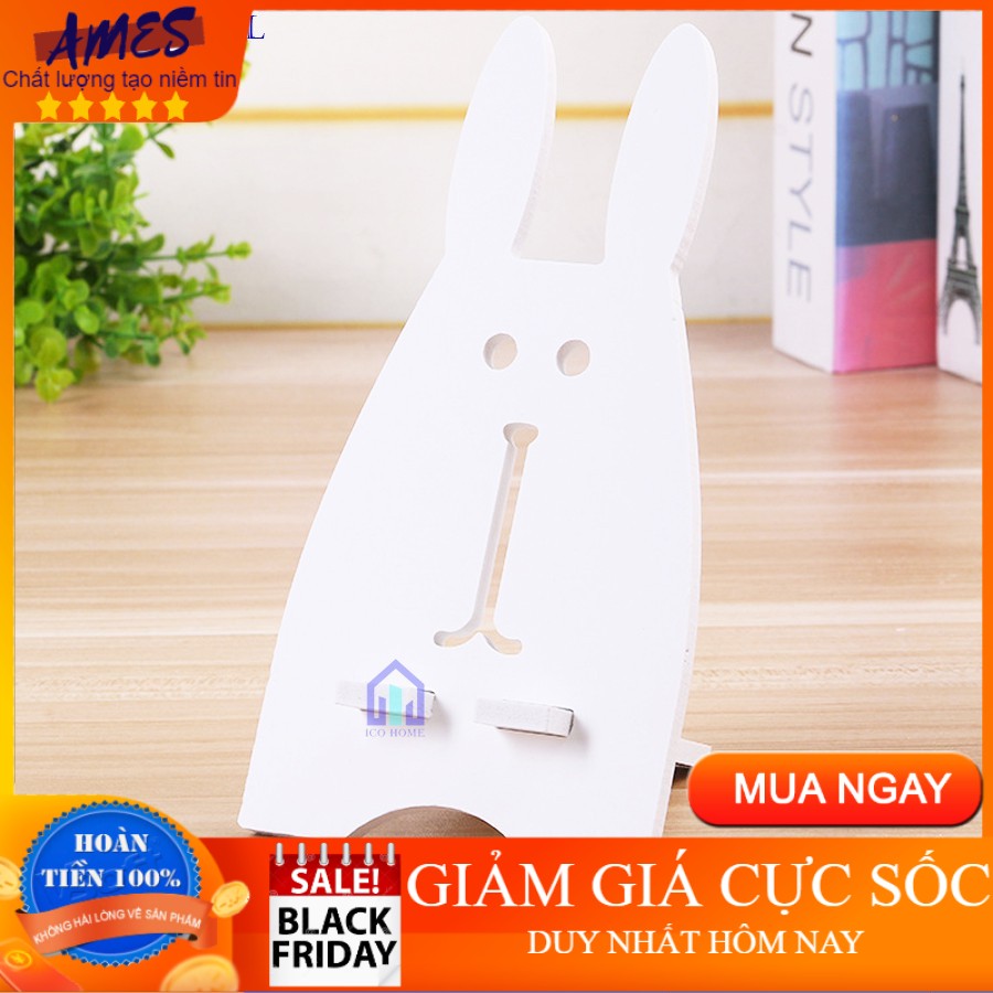 Giá đỡ điện thoại, máy tính bảng hình con thỏ cực dễ thương, siêu chắc chắn, bền, đẹp, màu trắng sang trọng