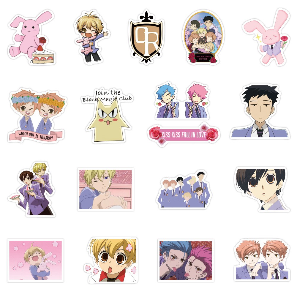 Set 50 miếng sticker dán trang trí chống thấm hình anime Ouran High School Host Club