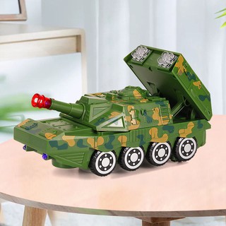 Đồ chơi xe tăng điện trẻ em ô tô bọc thép hiệu ứng âm thanh và ánh sáng đa năng Transformers rô bốt cậu bé