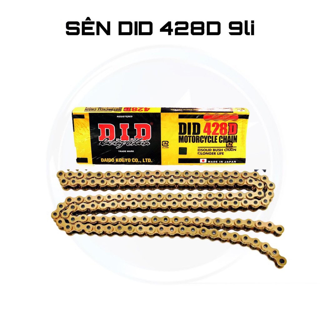 Sên DID 9li, 10li 428HD Màu Vàng 130 mắt Chính Hãng Japan Lắp Chung Các Xe