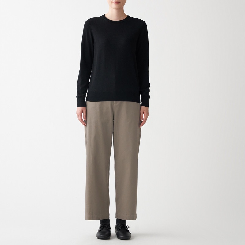 Muji Quần Chino Dáng Rộng Co Giãn 4 Chiều