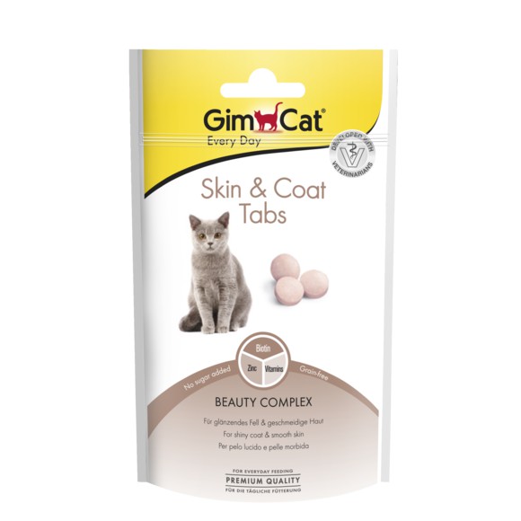 40g - Viên GimCat Skin &amp; Coat Tabs để Mèo có một lớp lông sáng bóng và làn da mịn màng