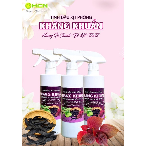 Tinh dầu xịt phòng kháng khuẩn sả chanh bồ kết tía tô