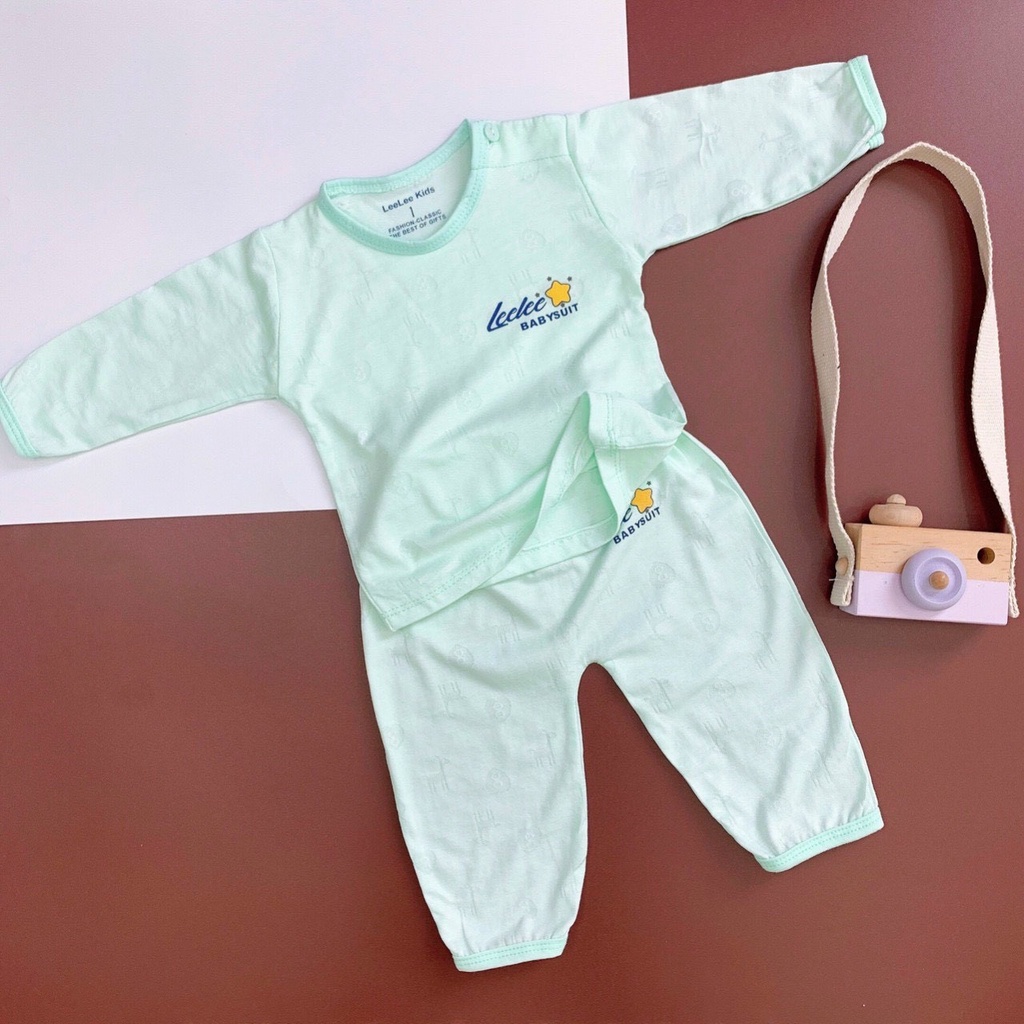 Bộ dài tay cổ tròn cho trẻ từ sơ sinh đến 9 tháng leelee babysuit , bộ thông hơi cho bé trai bé gái