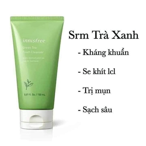 Sữa rửa mặt Innisfree Green Tea Foam Cleanser trà xanh 150ml Hàn Quốc chính hãng | BigBuy360 - bigbuy360.vn