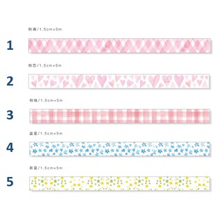 BĂNG DÍNH WASHI TAPE BẢN NHỎ 1.5CM X 5M – HỌA TIẾT