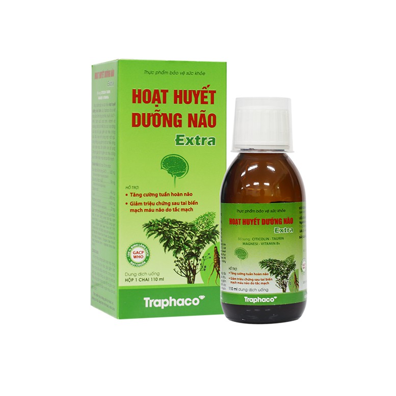 Hoạt huyết dưỡng não extra mới Traphaco dự phòng tai biến mạch mãu não chai 100ml