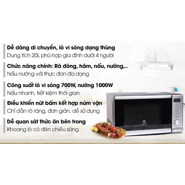 Lò vi sóng Electrolux EMS2027GX 20 lít (Miễn phí giao tại HCM-ngoài tỉnh liên hệ shop)