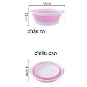 Chậu HANBEI đa năng gấp gọn dáng tròn, thông minh, nhựa an toàn cho sức khỏe  ( rửa mặt, rửa hoa quả, ...)