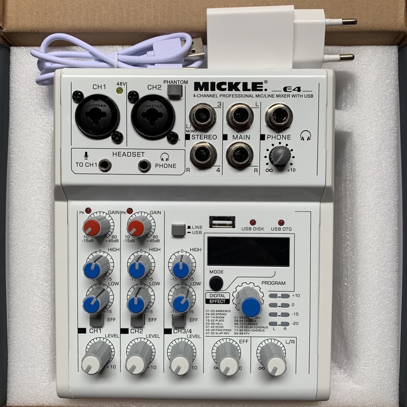 Combo MIXER E4 Bluetooth Và Micro Takstar PC K320 karaoke thu âm livestream