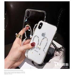 Ốp điện thoại đính kim cương hình tai thỏ cho Iphone 5/s/se/6/s/p/sp/7/p/8/p/X/Xr/Xs/Max